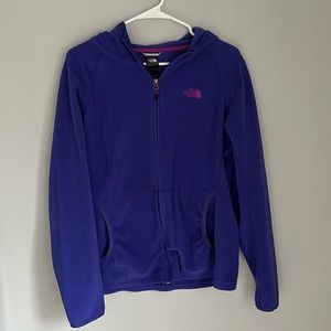 north face purple zip up